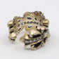 Chrome Hearts Silver Double Floral Ring with Pave Diamonds Size 9 | AVNTGRDNY NYC