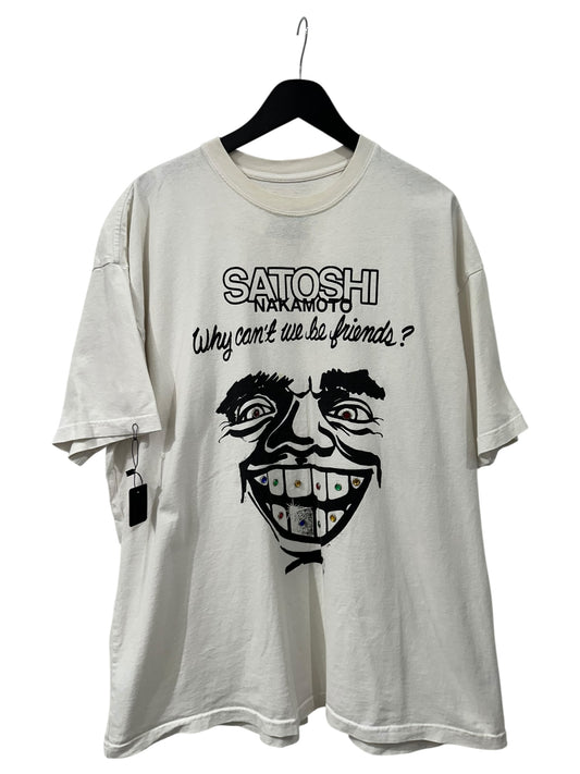 Satoshi Nakamoto Why Can’t We Be Friends Rhinestone Studded T-Shirt Size L