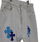 Chrome Hearts St. Barth Exclusive Cross Patch White Jeans Size 30 | AVNTGRDNY NYC