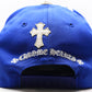 Chrome Hearts CH Logo Leather Patch Snapback Hat Blue | AVNTGRDNY NYC