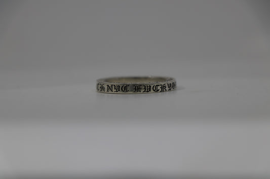 Chrome Hearts NYC Fuck You 3MM Spacer Ring Size 10.5