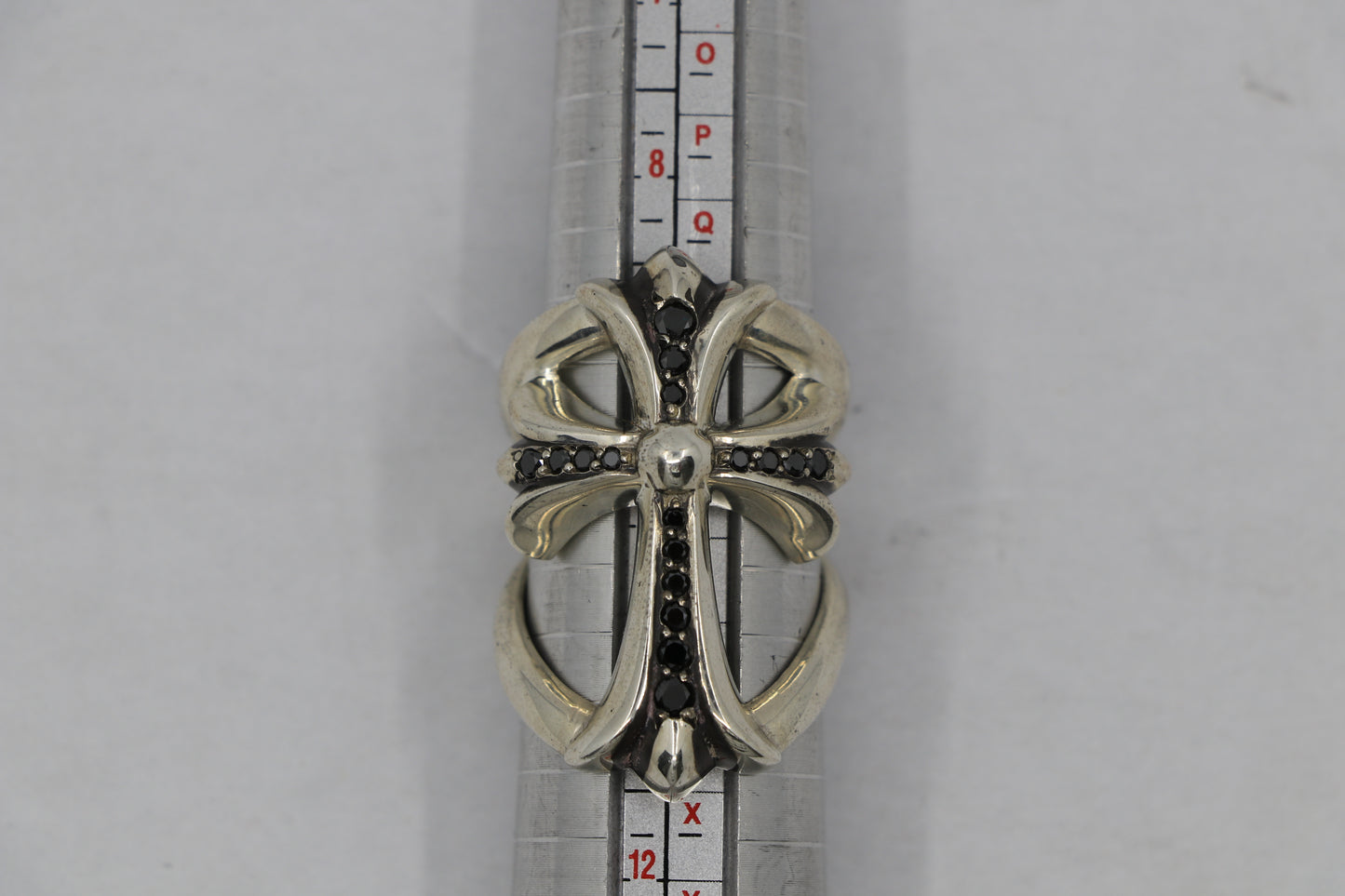 Chrome Hearts Infinity Ring Silver with Pavé Black Diamonds Size 10 New | AVNTGRDNY NYC