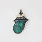 Chrome Hearts Rolling Stones Pendant Pave set with Diamonds And Emeralds