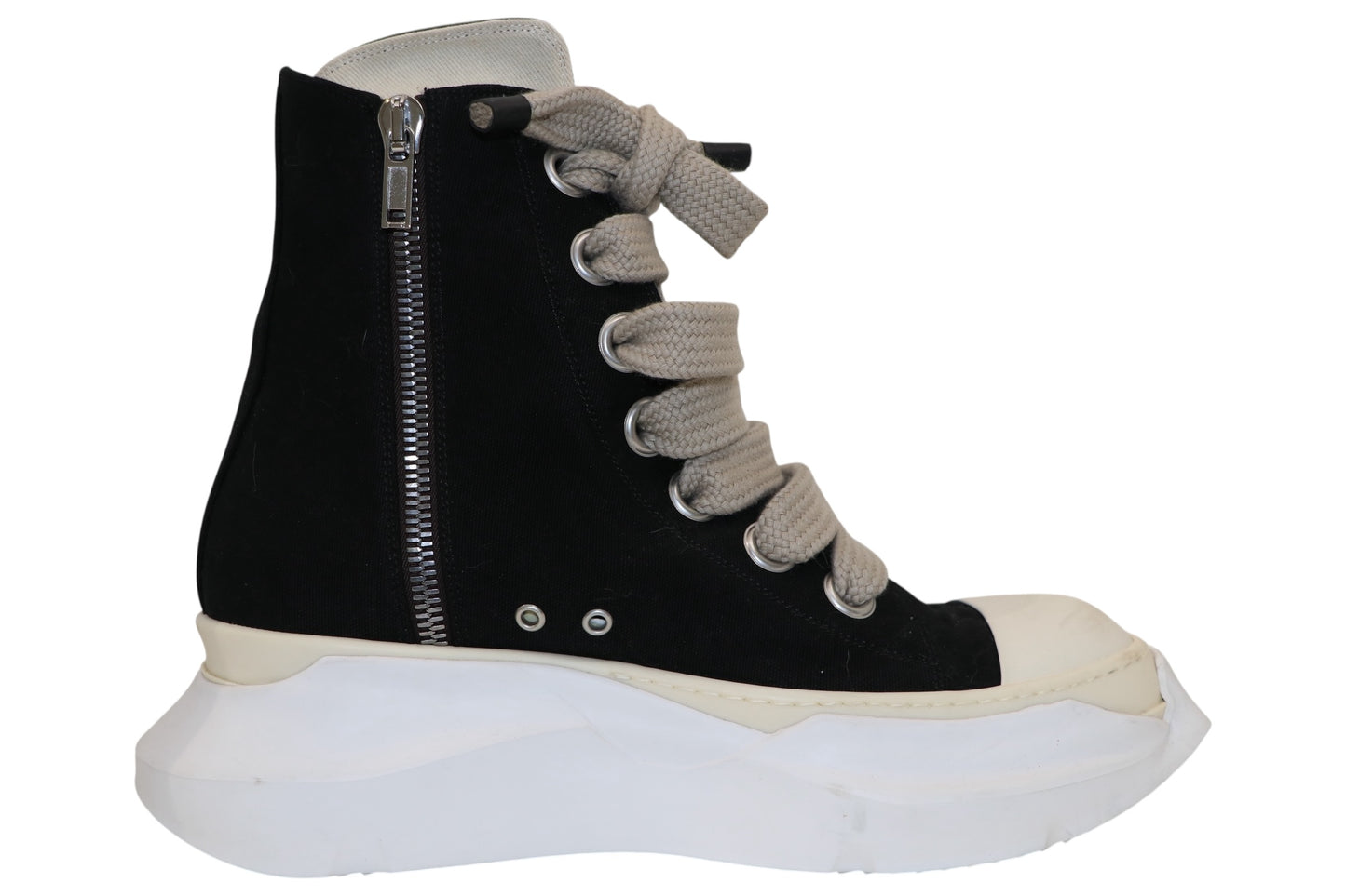 Rick Owens Black Jumbo Lace Abstract Sneaker Size 46