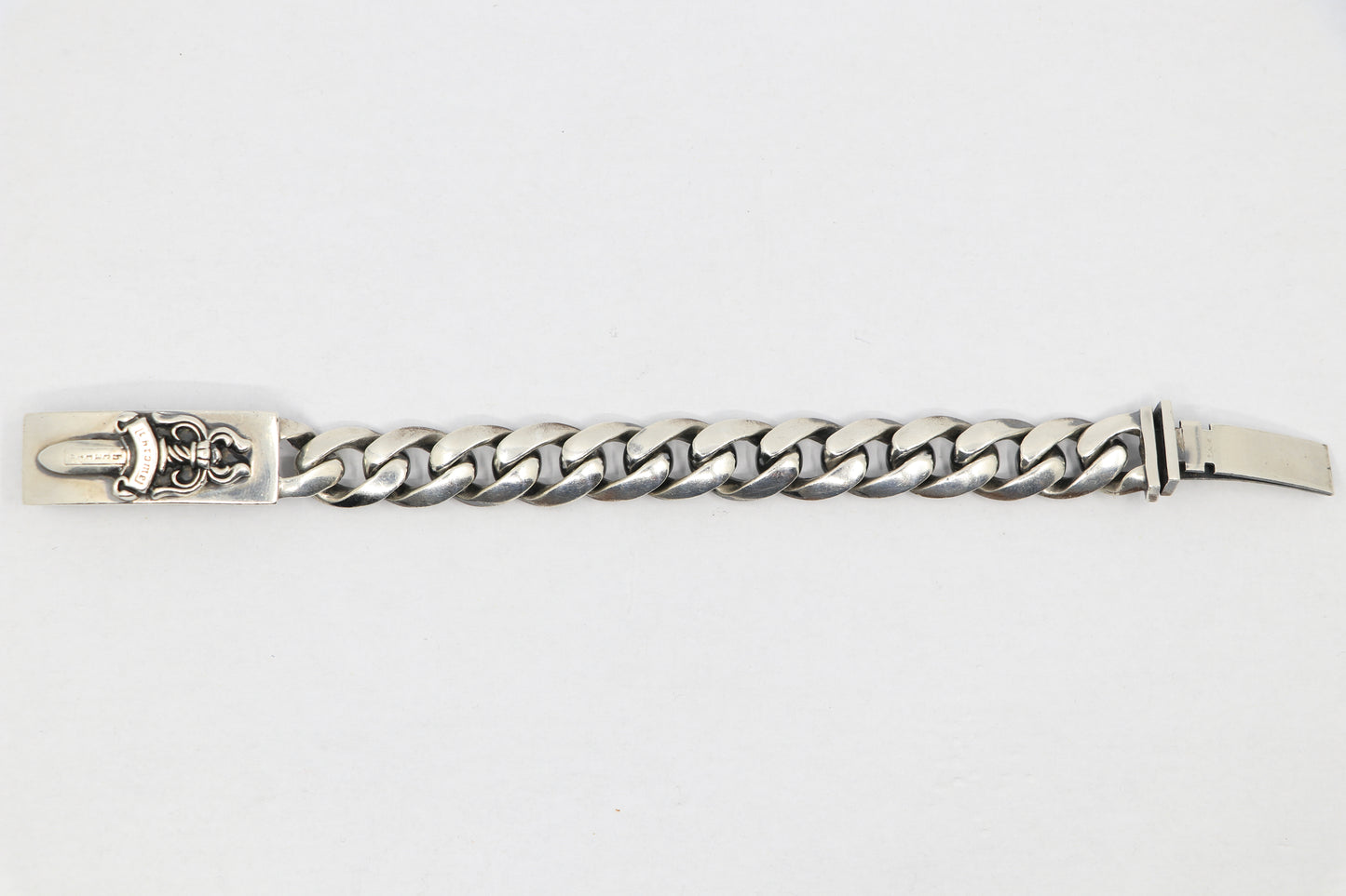 Chrome Hearts Dagger ID Bracelet Classic Link 12 Links .925 Sterling Silver – Pre-Owned | AVNTGRDNY NYC