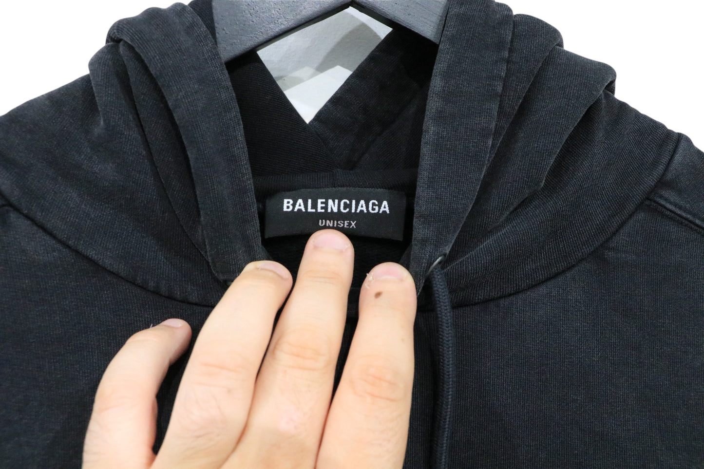Balenciaga Sporty B Washed Hoodie Black Size Small| AVNTGRDNY NYC