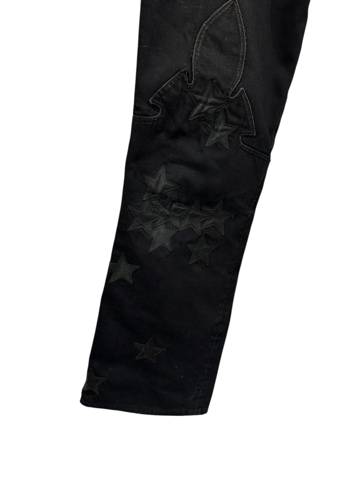 Chrome Hearts Fleur Knee Star Patch Jeans Size 33