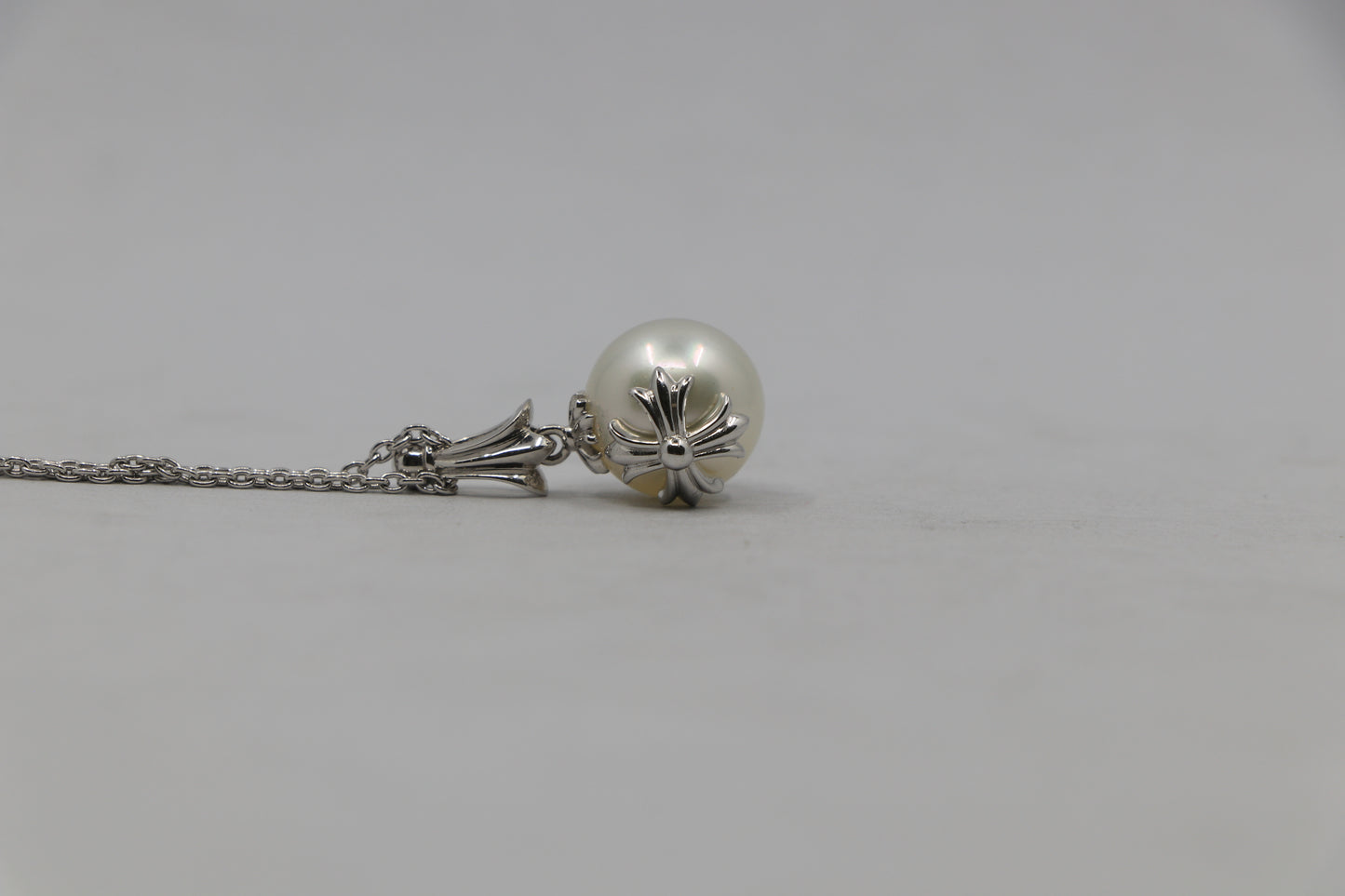 Chrome Hearts x Mikimoto White Gold Pearl Necklace 20"| AVNTGRDNY NYC