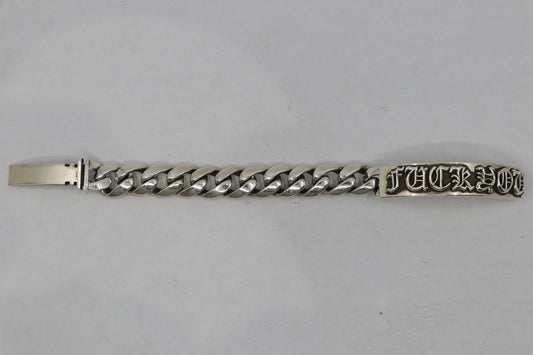 Chrome Hearts Fuck You Classic Link ID Bracelet 11 Links | AVNTGRDNY NYC