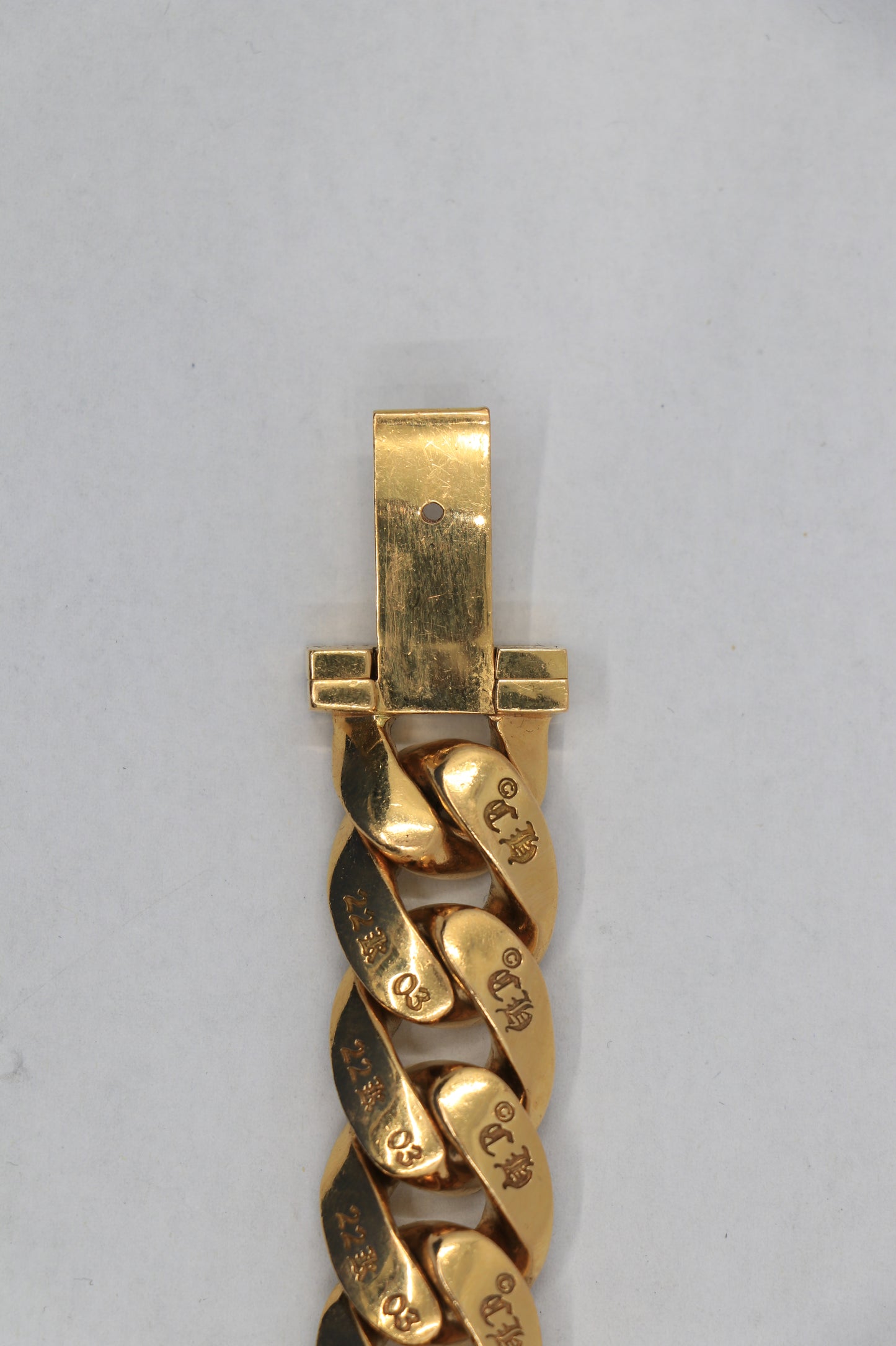 Chrome Hearts 22K Gold Cuban Link Bracelet with Pavé Diamonds | AVNTGRDNY NYC