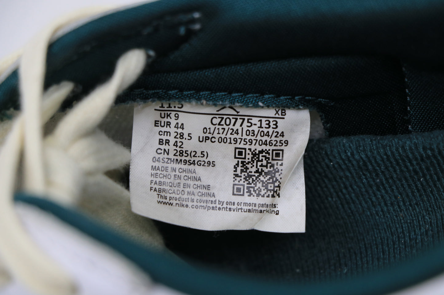 Air Jordan 1 Low Women’s Oxidized Green Size 11.5W