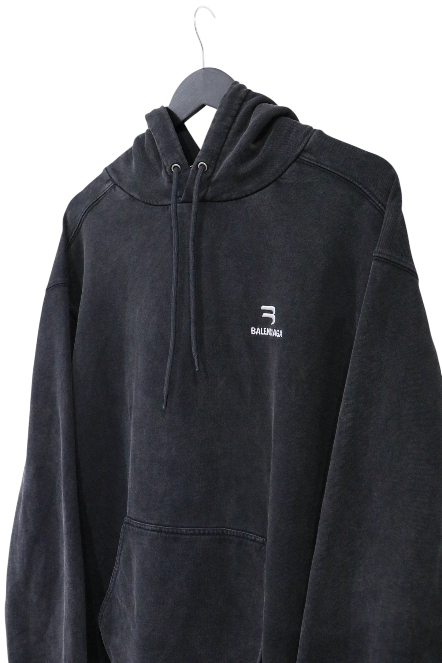 Balenciaga Sporty B Washed Hoodie Black Size Small| AVNTGRDNY NYC