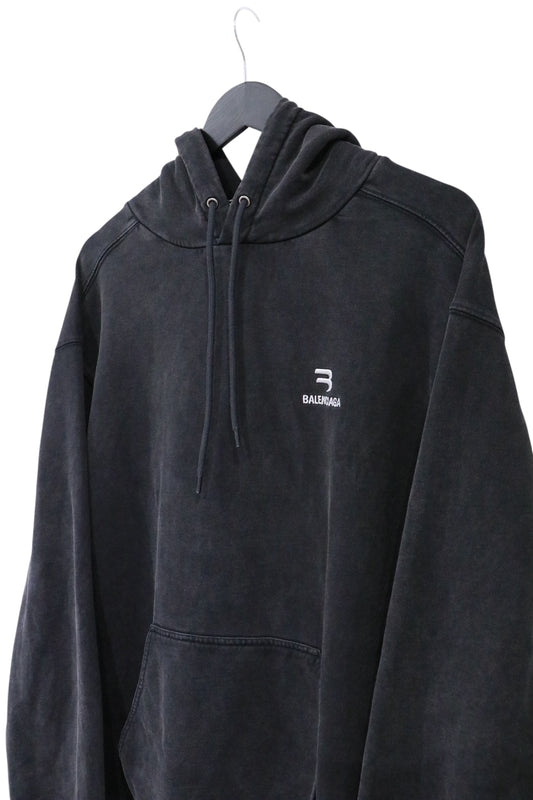 Balenciaga Sporty B Washed Hoodie Black Size Small| AVNTGRDNY NYC