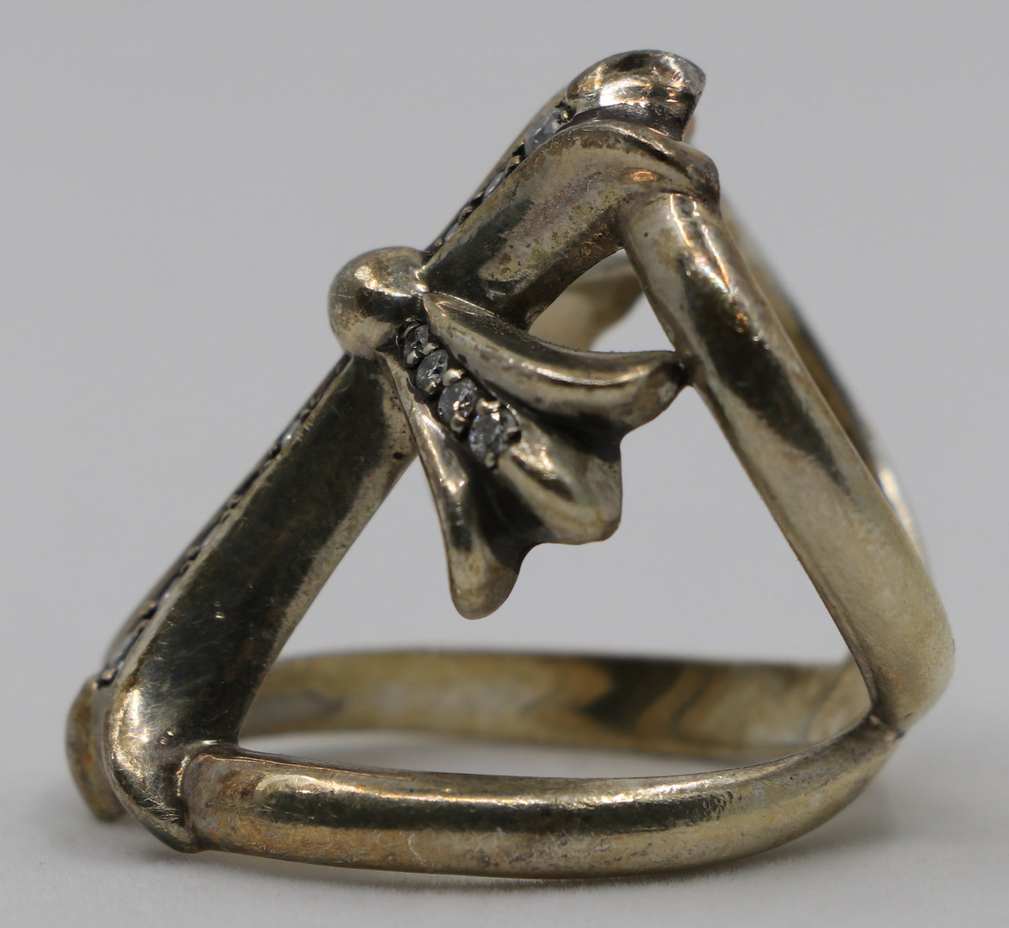 Chrome Hearts Silver Infinity Ring with Pave Diamonds Size 10 | AVNTGRDNY NYC