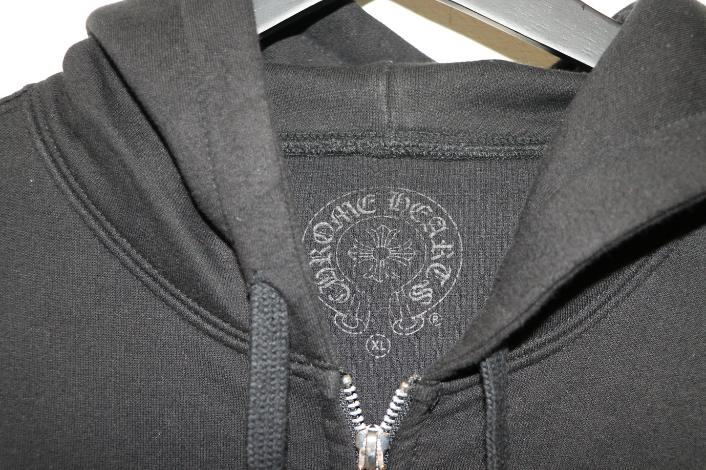 Chrome Hearts Thermal Zip Up Hoodie Vine Dagger Triple Cross American Flag Black XL | AVNTGRDNY NYC