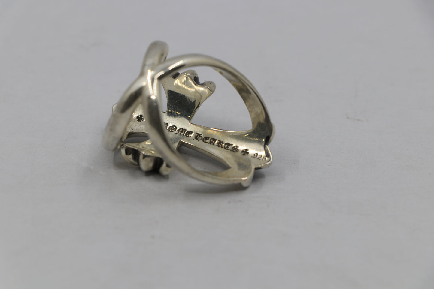 Chrome Hearts Infinity Ring Silver with Pavé Black Diamonds Size 10 New | AVNTGRDNY NYC