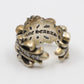 Chrome Hearts Silver Double Floral Ring with Pave Diamonds Size 9 | AVNTGRDNY NYC
