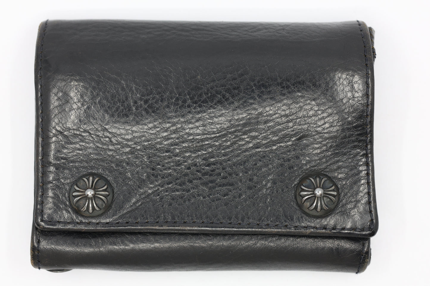 Chrome Hearts 3 Fold Cross Ball Leather Wallet| AVNTGRDNY NYC