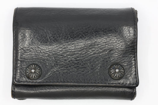 Chrome Hearts 3 Fold Cross Ball Leather Wallet| AVNTGRDNY NYC