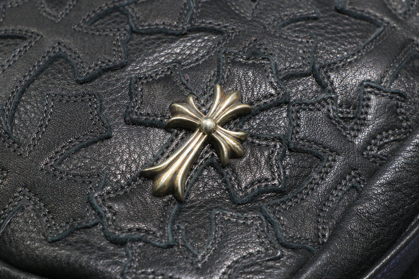 Chrome Hearts 7th Grade Black Leather Backpack Flooded Cross Patch | AVNTGRDNY NYC