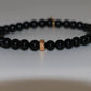 Chrome Hearts 22K Gold Black Bead Bracelet — 6MM Dagger Stack | AVNTGRDNY NYC