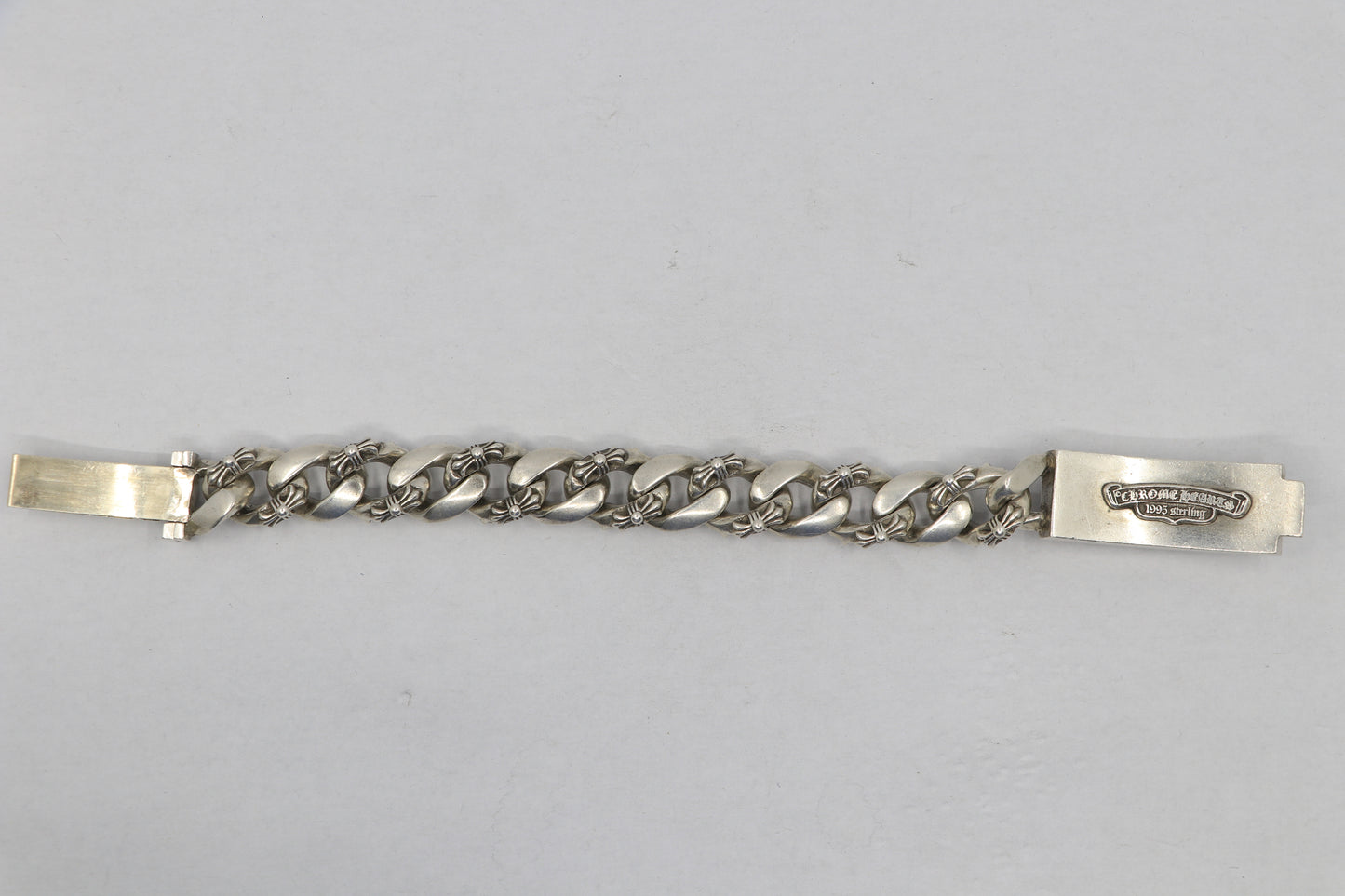 Chrome Hearts Dagger ID Fancy Link Bracelet Sterling Silver with Factory Pavé Diamonds | AVNTGRDNY NYC