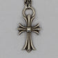Chrome Hearts Small Cross Pendant on 24” Paper Chain Sterling Silver | AVNTGRDNY NYC
