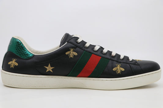 Gucci Black Ace Sneakers Bee/Stars Sz 12
