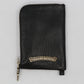 Chrome Hearts Black Leather Cross Patch Silver Scroll Label Zipper Wallet| AVNTGRDNY NYC