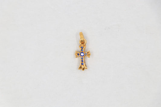 Chrome Hearts 22K Baby Fat Charm Pavé Blue Sapphires| AVNTGRDNY NYC