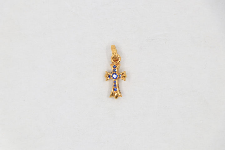 Chrome Hearts 22K Baby Fat Charm Pavé Blue Sapphires| AVNTGRDNY NYC