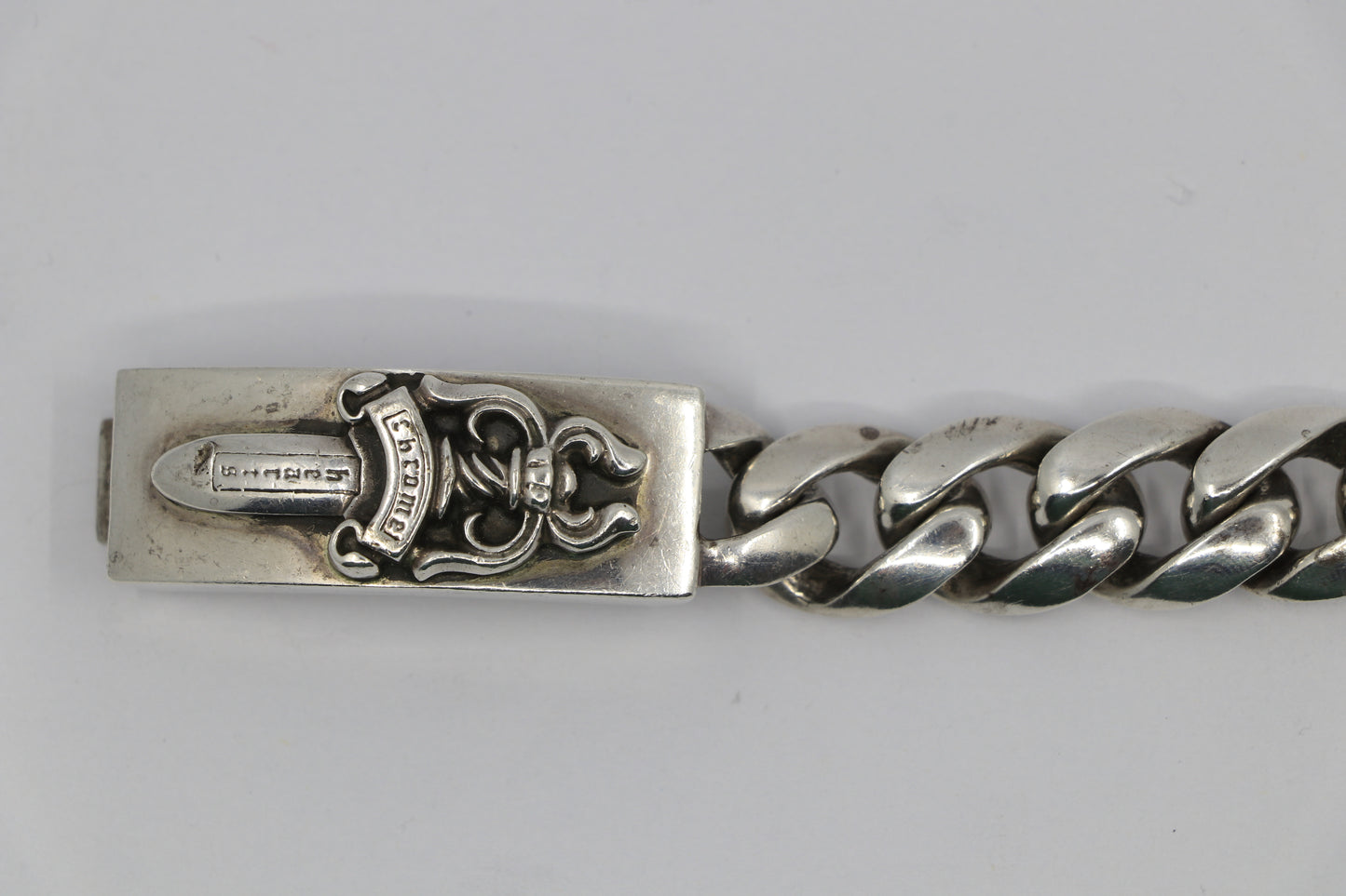 Chrome Hearts Dagger ID Bracelet Classic Link 11 Links 7.5” Sterling Silver| AVNTGRDNY NYC