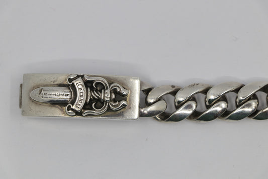 Chrome Hearts Dagger ID Bracelet Classic Link 11 Links 7.5” Sterling Silver| AVNTGRDNY NYC
