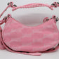 Balenciaga Le Cagole XS Monogram Denim Shoulder Bag Pink