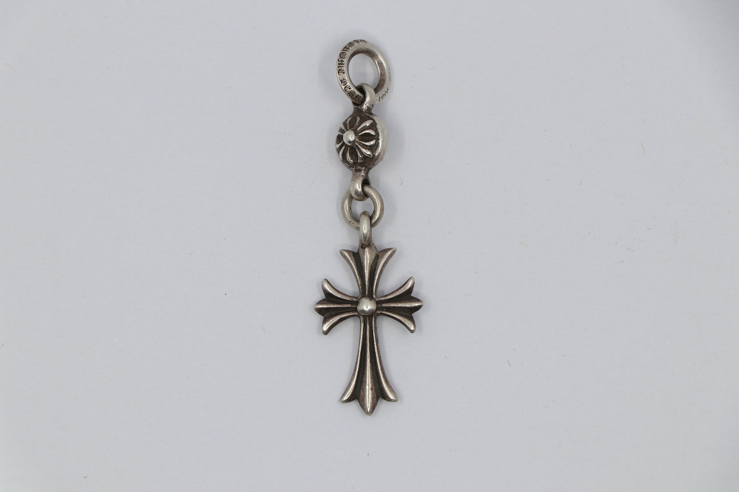 Chrome Hearts Tiny Cross Pendant with Crossball Sterling Silver | AVNTGRDNY NYC