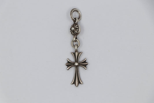 Chrome Hearts Tiny Cross Pendant with Crossball Sterling Silver | AVNTGRDNY NYC