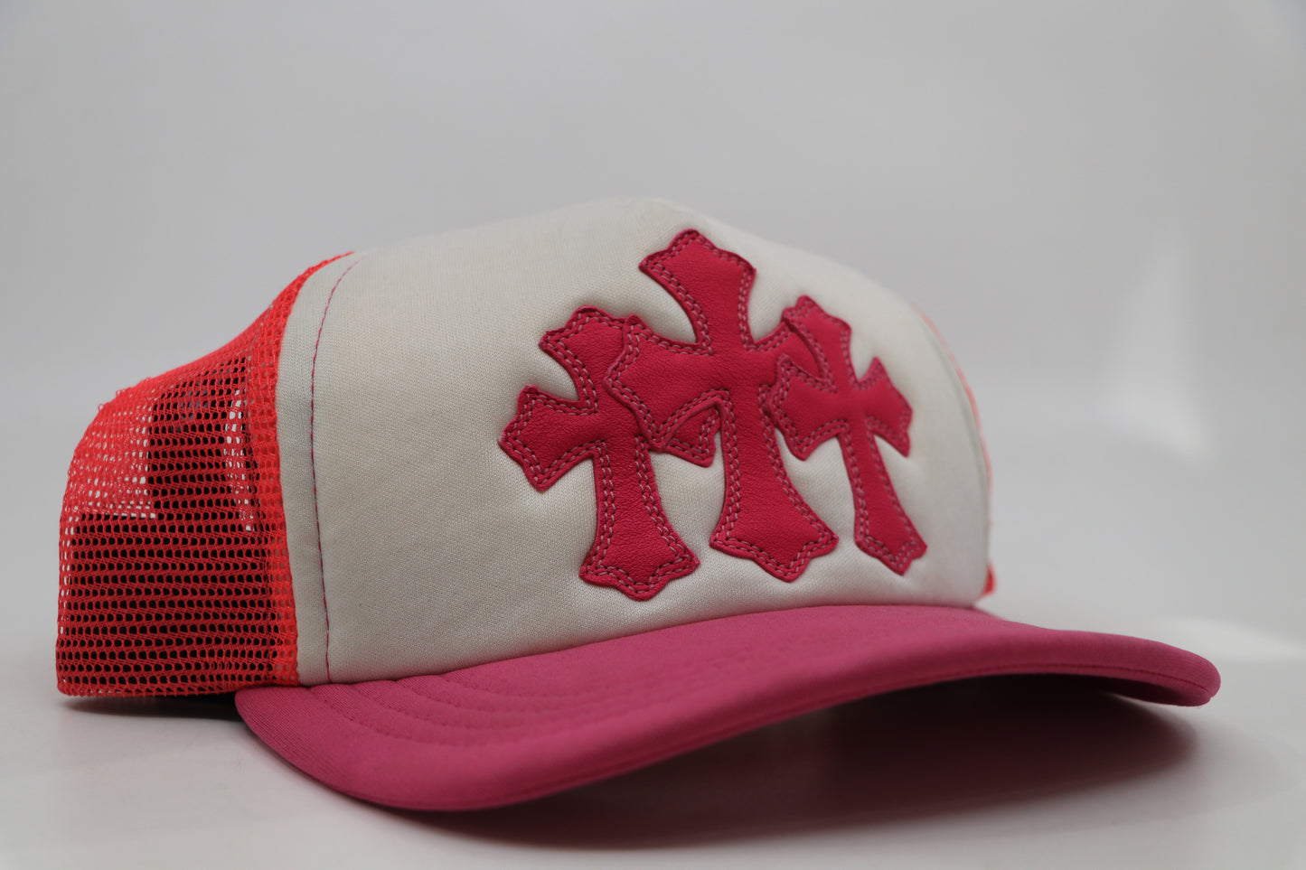 Chrome Hearts Triple Cross Trucker Pink