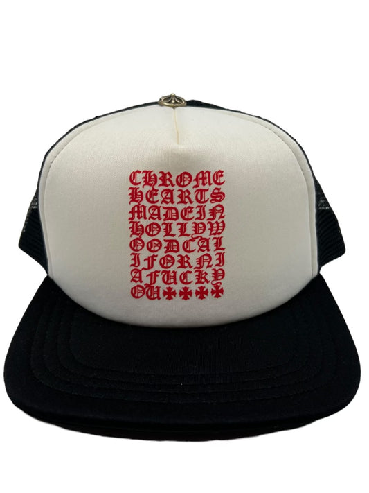 Chrome Hearts Hollywood Trucker White/Red/Black