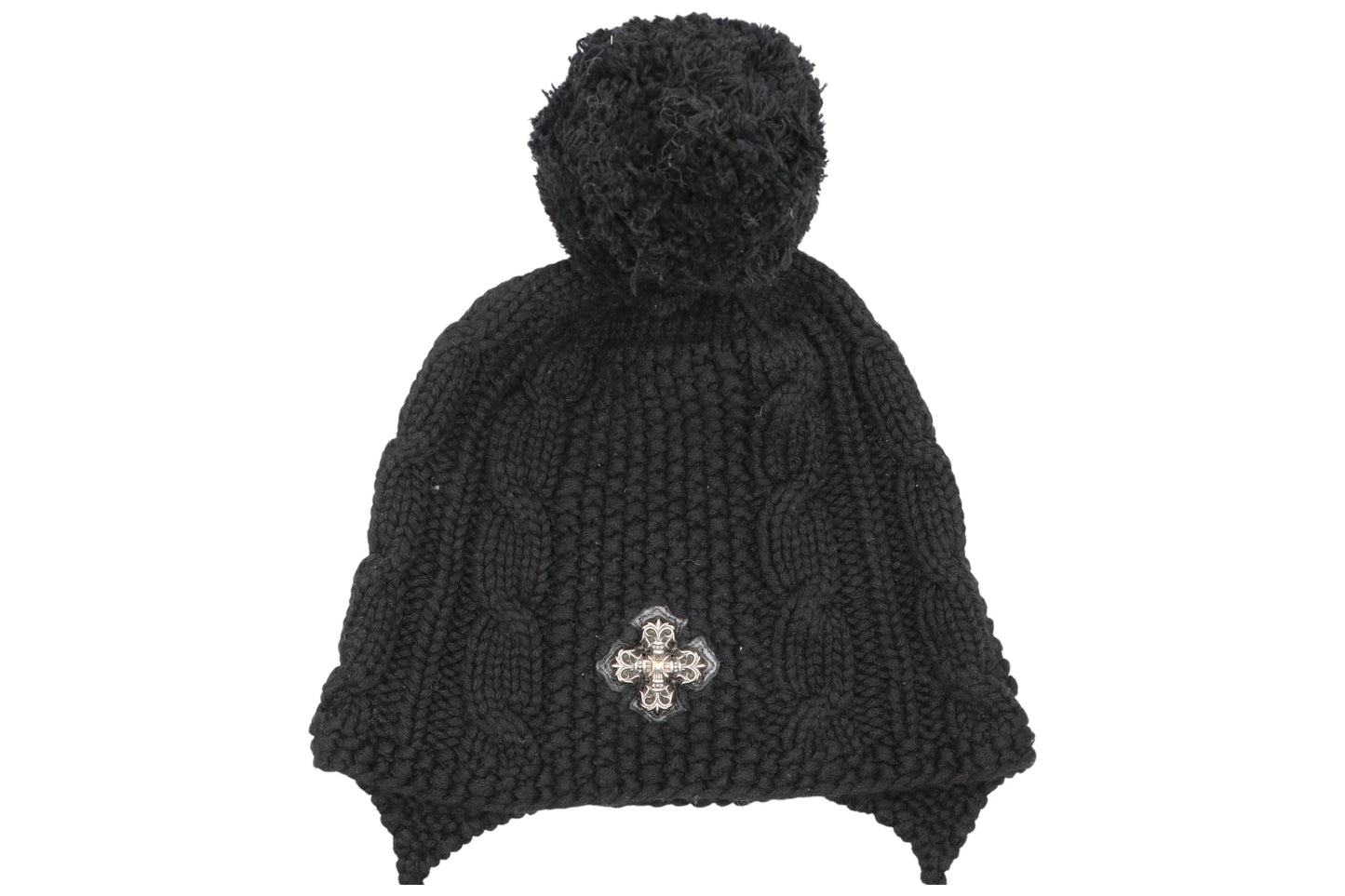 Chrome Hearts 3rd Eye Filigree Cross Beanie Black Leather Patch | AVNTGRDNY NYC
