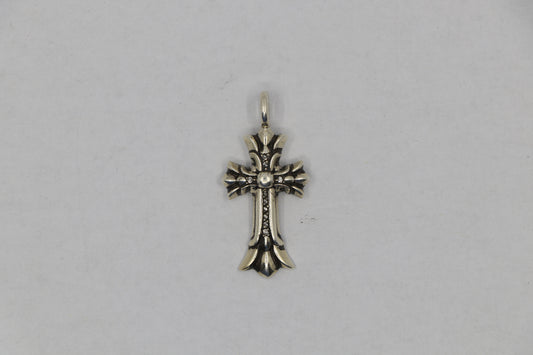 Chrome Hearts Double Cross Charm Pave Diamond Sterling Silver New | AVNTGRDNY NYC