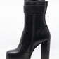 Saint Laurent Women's Mina 95 Buckle-strap Black Leather Platform Boots Size 36.5 IT New