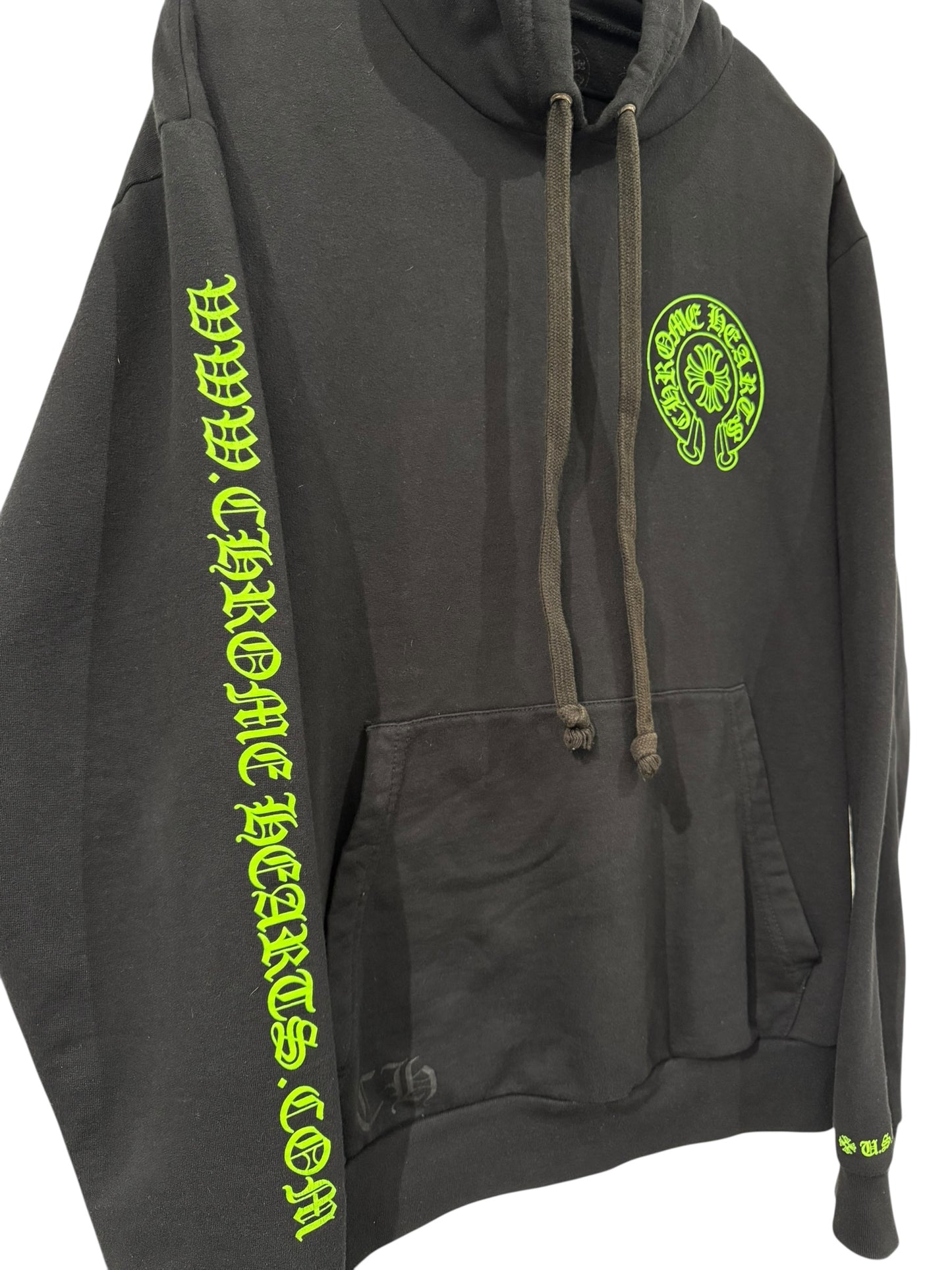 Chrome Hearts Signed Friends and Family Hoodie with Leather Patches and Silver Hardware Size L