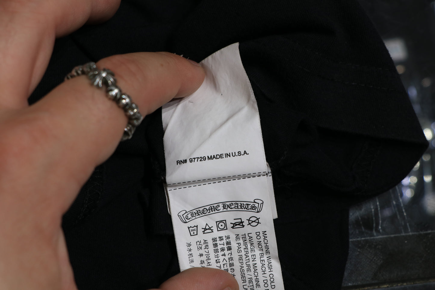 Chrome Hearts Horseshoe Pocket T-Shirt Black/White Size XXL| AVNTGRDNY NYC