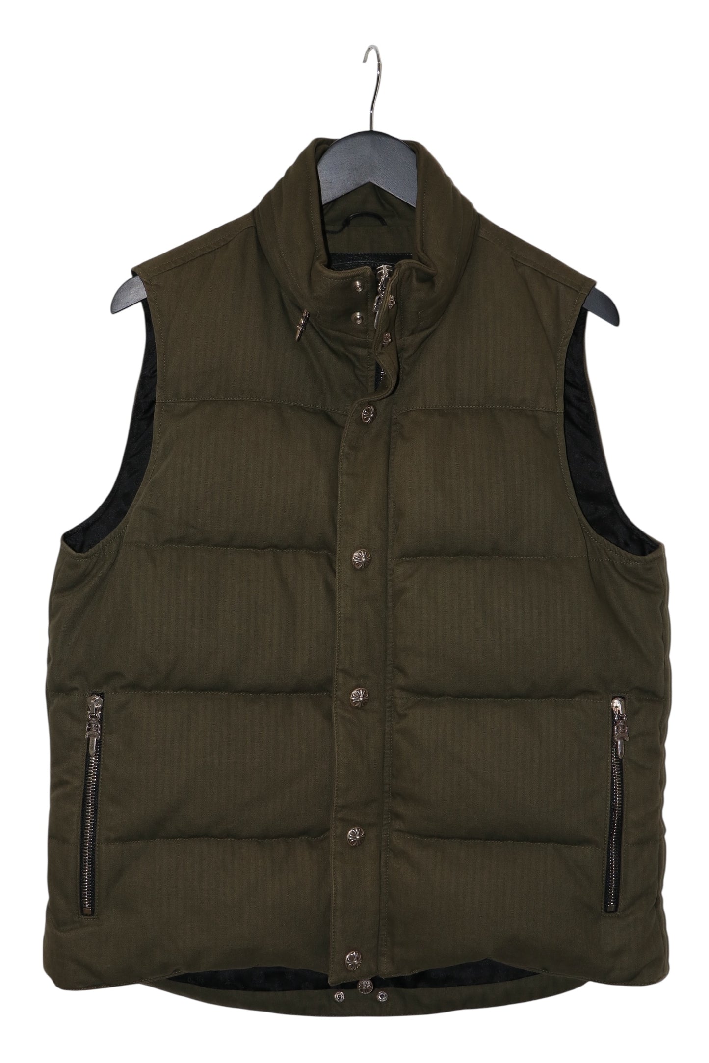 Chrome Hearts Canvas Puffer Vest Olive Size L