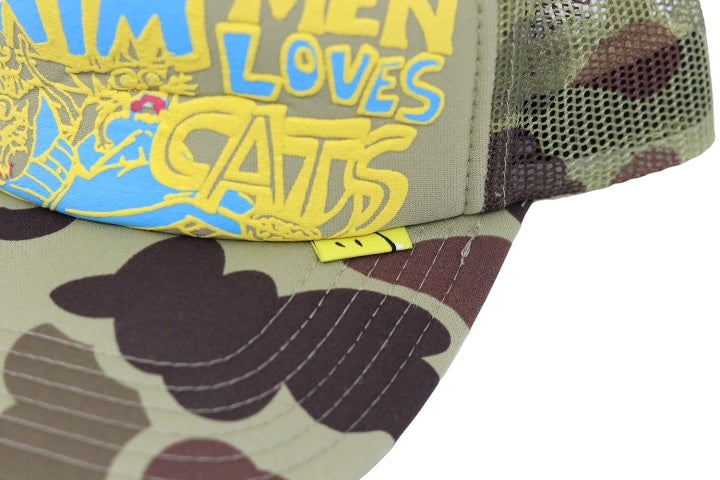 Kapital Denim Men Love Cats Camo Trucker Hat | AVNTGRDNY,INC