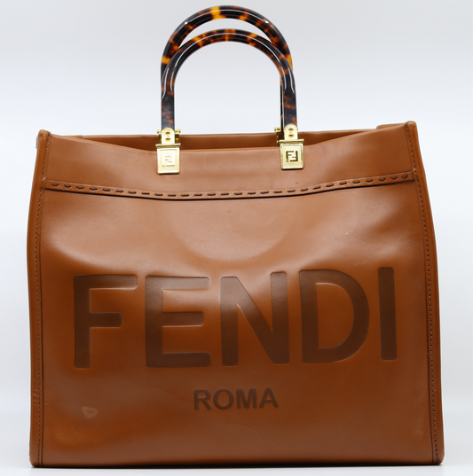 Fendi Leather Sunshine Medium Shopper Tote