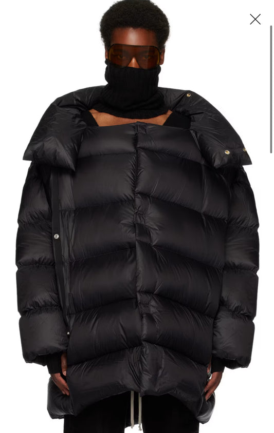 Rick Owens Black Jumbo Drella Down Coat Size 56