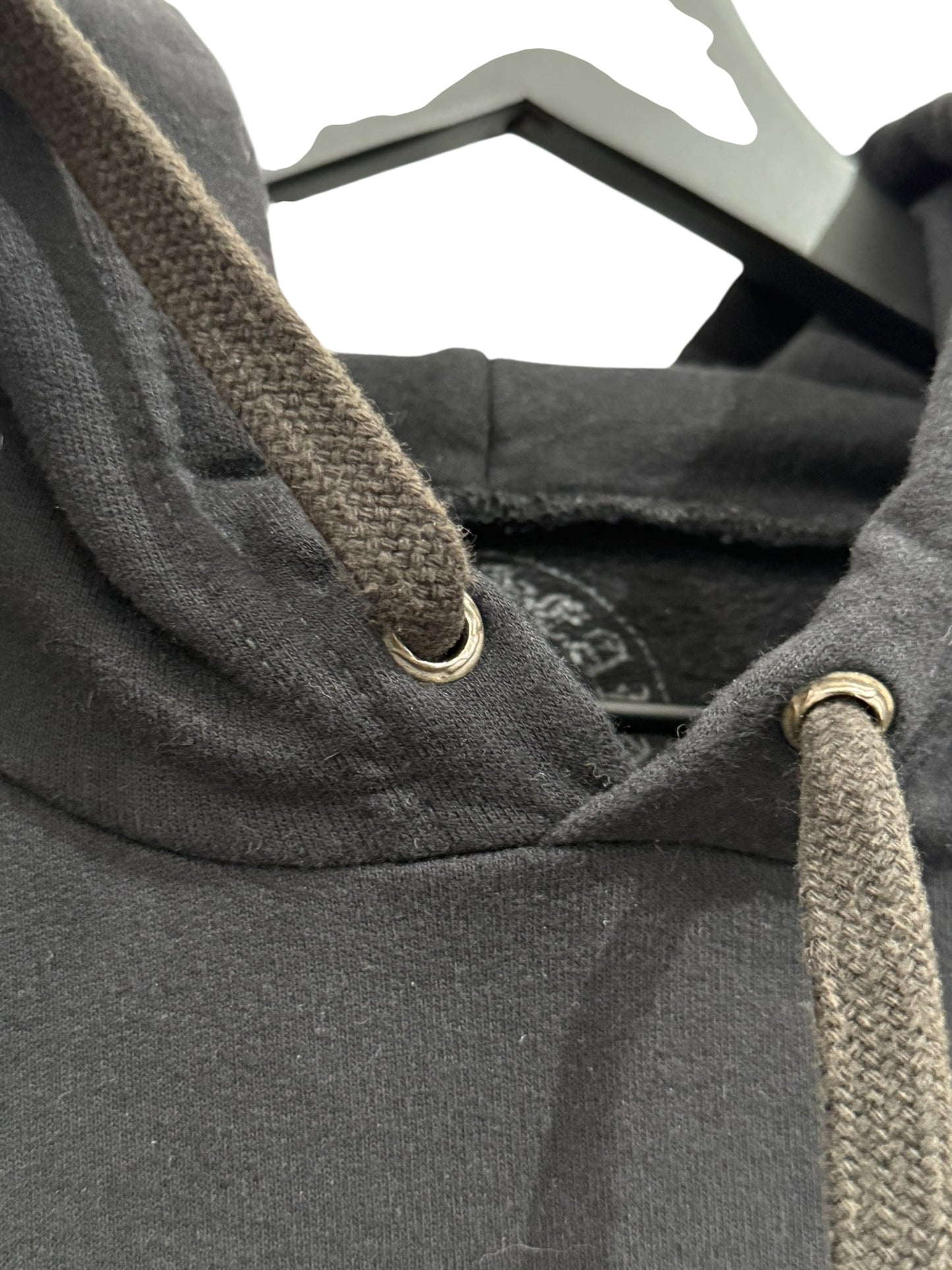 Chrome Hearts Signed Friends and Family Hoodie with Leather Patches and Silver Hardware Size L