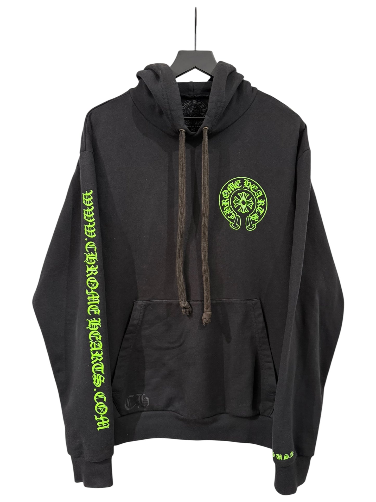 Chrome Hearts Signed Friends and Family Hoodie with Leather Patches and Silver Hardware Size L