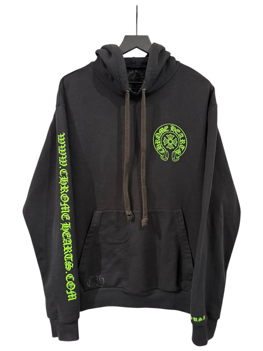 Chrome Hearts Signed Friends and Family Hoodie with Leather Patches and Silver Hardware Size L